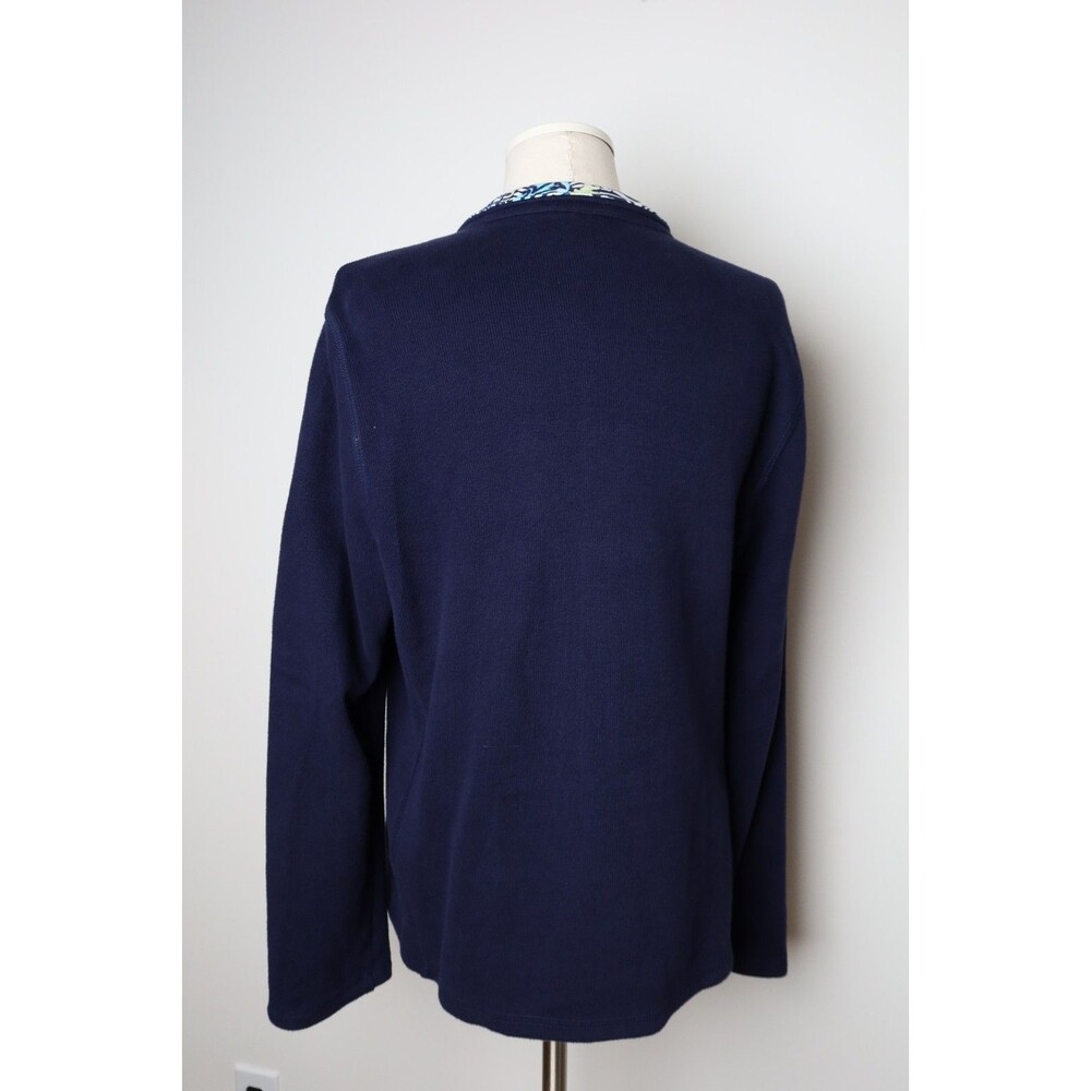 Women’s Weekends By Chico’s Size 2 (Large) Full Zip Artisan Paisley Jacket Navy - Picture 6 of 12